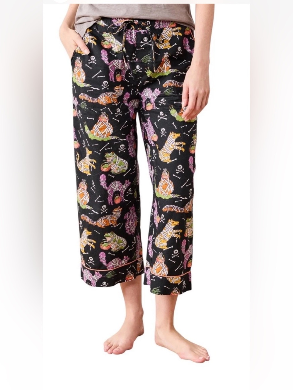 NWT Printfresh Halloween Monster Mash Cropped Pajama Pants Size Small S PJ Pants